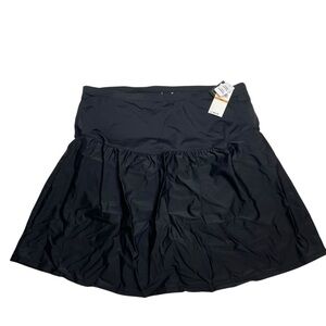Island Escape Plus Size Tummy Control Swim Skirt Black 24W New with Tags